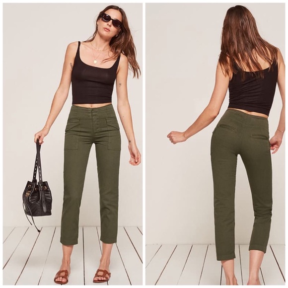 high waisted army green pants